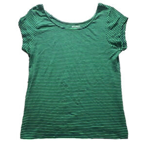 OLD Navy Green Blue Thin Striped Short Sleeved Top, Plus Size XXL